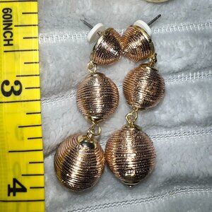 Gold Sparkly Holiday Earrings